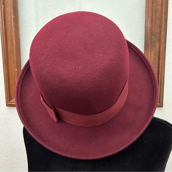 Vintage Amanda Smith Women’s 100% Wool Hat, Burgundy Maroon, 90s Style, Italian - Picture 5 of 14